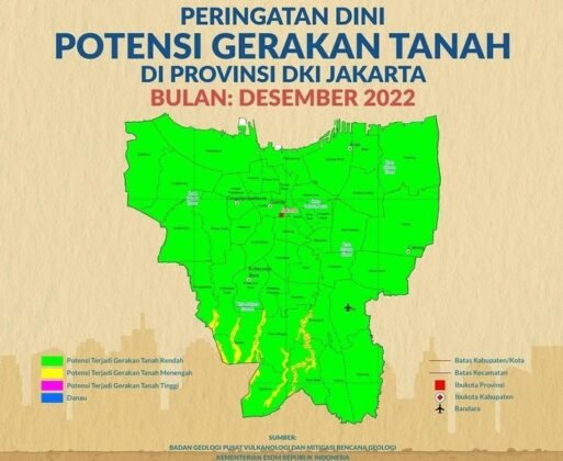 Waspada Potensi Pergerakan Tanah Pada Daerah Di Jaksel Jaktim