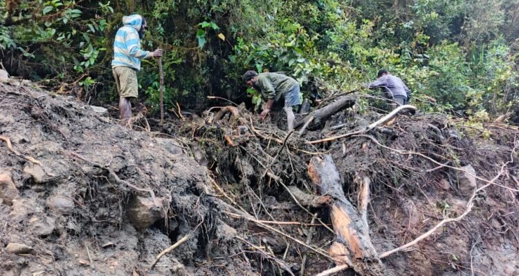 FOTO 3 Nov_Petugas dibantu warga melakukan pencarian korban hilang akibat banjir di Kabupaten Nduga, Papua Pegununga.