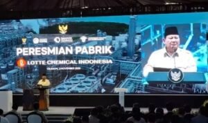 FOTO 6 Nov_Presiden Prabowo Subianto meresmikan operasional PT Lotte Chemical Indonesia (LCI) di Cilegon. dok. istimewa
