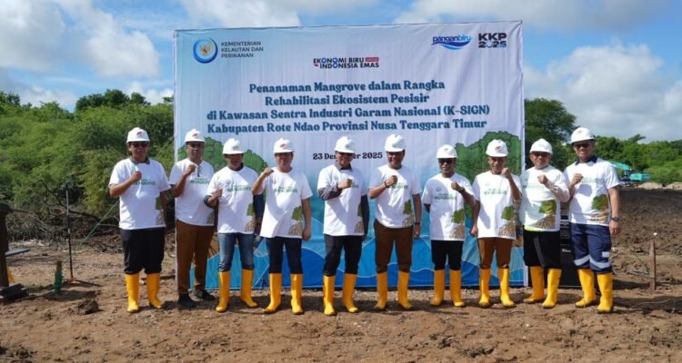 FOTO 27 Des_Penanaman mangrove di kawasan Sentra Industri Garam Nasional (K-SIGN), Kabupaten Rote Ndao, Provinsi Nusa Tenggara Timur. kkp