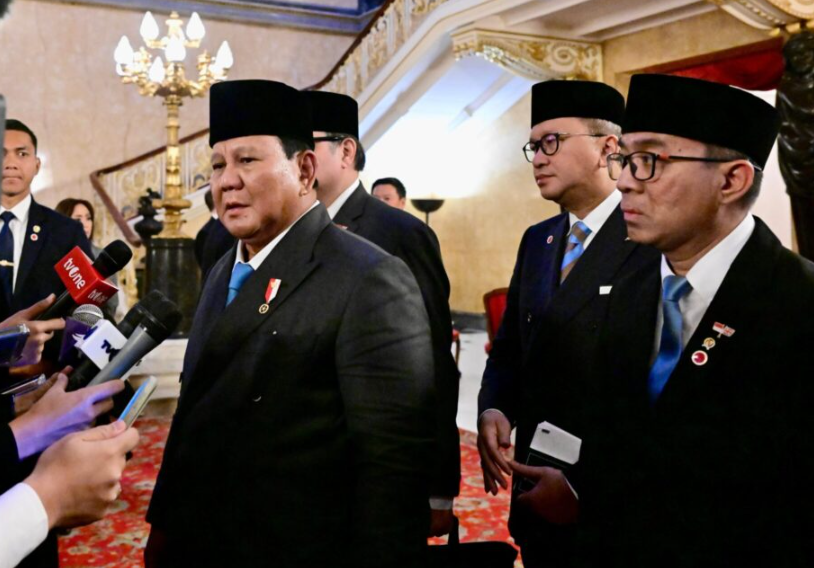 FOTO 21 Jan_Presiden Prabowo Subianto menyampaikan keterangan kepada media di Lancaster House, London. dok. setpres