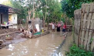FOTO 25 Jan_Banjir menggenangi pemukiman warga di sekitar Sungai Cimanuk Kabupaten Indramayu, Provinsi Jawa Barat.