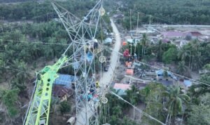 FOTO 5 Jan_Jaringan transmisi 150 kilovolt (kV) Pangkalan Brandan, Langsa, Provinsi Aceh. (dok. pln.co.id)