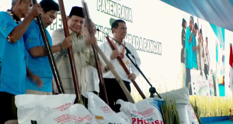 FOTO 7 Jan_Presiden Prabowo Subianto meresmikan Swasembada Pangan Indonesia. (dok. youtubesetpres)