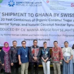 FOTO 24 April_Pelepasan ekspor 24 ton produk gula kelapa organik dan gula kelapa cair natural hasil produksi CV Mannah Anugerah Sejahtera ke Ghana.