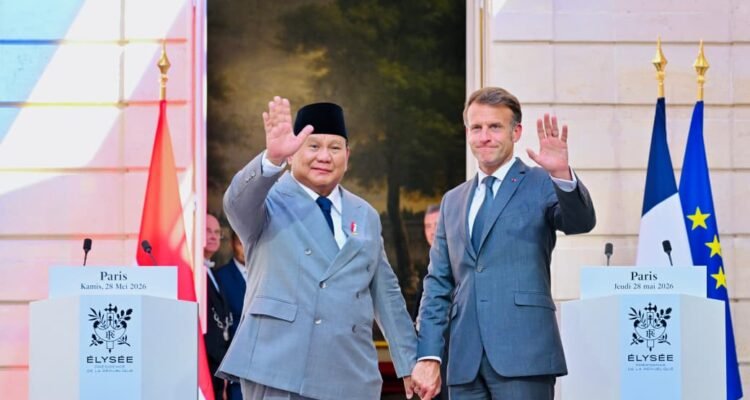 FOTO 31 Mei_Presiden Prabowo bertemu dengan Presiden Republik Prancis Emmanuel Macron dalam rangkaian kunjungan kenegaraan di Istana Élysée, Prancis