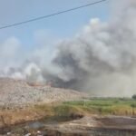 FOTO 1 Juli_Kondisi kebakaran yang melanda empat Pembuangan Akhir (TPA) Jatiwaringin, Kecamatan Mauk, Kabupaten Tangerang, Provinsi Banten