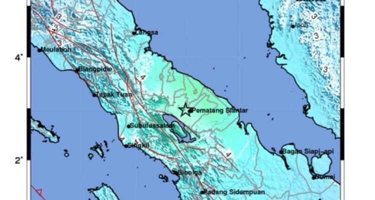 FOTO 15 Agustus_Gempa bumi Magnitudo (M) 6.4 di Kabupaten Simalungun, Provinsi Sumatra Utara pada Sabtu (15 8) pukul 17.54 WIB. dok. bmkg