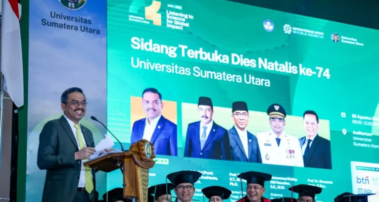 FOTO 23 Agustus_Menteri Usaha Mikro, Kecil dan Menengah (UMKM) Maman Abdurrahman saat orasi ilmiah di Universitas Sumatera Utara (USU). dok. umkm.go.id
