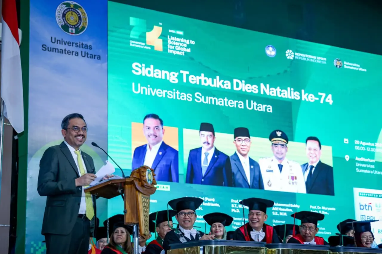 FOTO 23 Agustus_Menteri Usaha Mikro, Kecil dan Menengah (UMKM) Maman Abdurrahman saat orasi ilmiah di Universitas Sumatera Utara (USU). dok. umkm.go.id