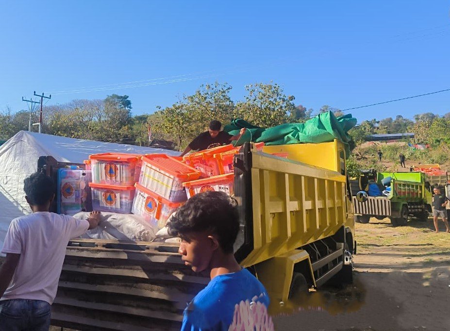FOTO 24 Agustus_Bantuan logistik siap distribusi untuk warga terdampak gempa di Kecamatan Lamba Leda, Kabupaten Manggarai Timur, NTT. dok. bpbdkabupaten