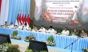 FOTO 7 Sept_Suasana rapat koordinasi antara pemerintah dengan perusahaan pemegang Hak Guna Usaha (HGU) dalam penanggulangan puncak karhutla INI