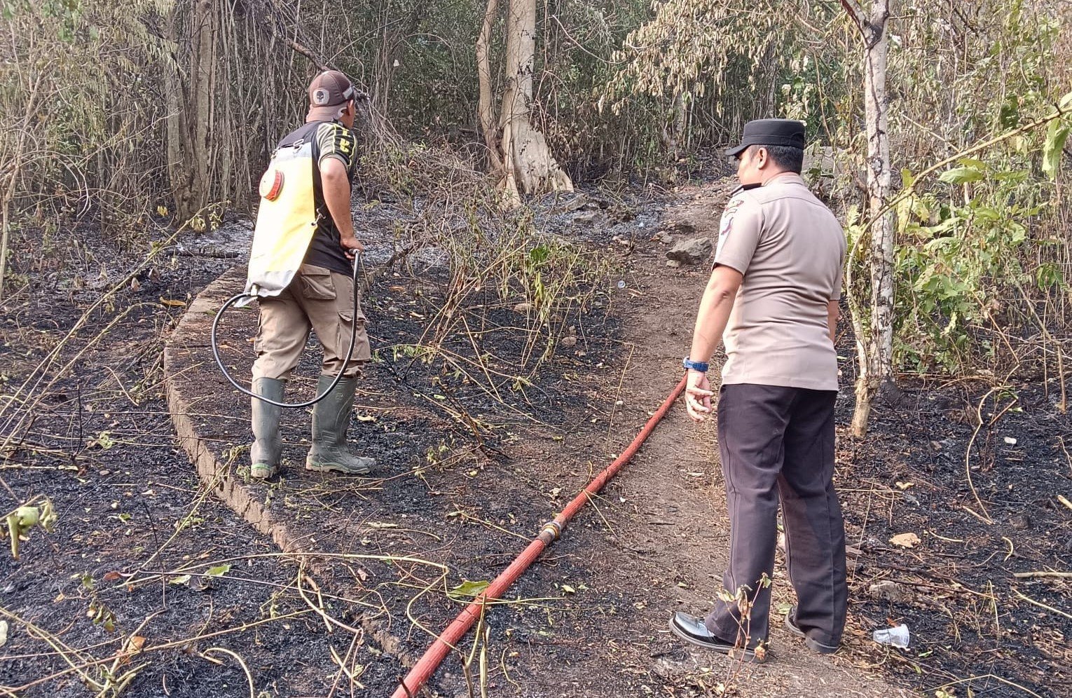 FOTO 15 Okt_Upaya pemadaman kebakaran hutan di wilayah Desa Kayu Jati, Kec Ongka Malino, Kab Parigi Moutong, Prov Sulawesi Tengah. bpbdkabupaten