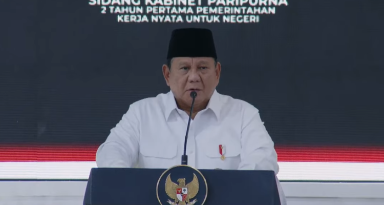 FOTO 21 Okt_Presiden Prabowo Subianto saat Sidang Kabinet Paripurna II Tahun Pertama Pemerintahan di Istana Kepresidenan