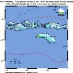 FOTO 4 Sept_Peta guncangan gempa M6.1 yang berpusat di wilayah Kabupaten Sumba Barat Daya, Nusa Tenggara Timur INI